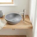 Vasque lave-mains à poser ronde en béton gris 26cm