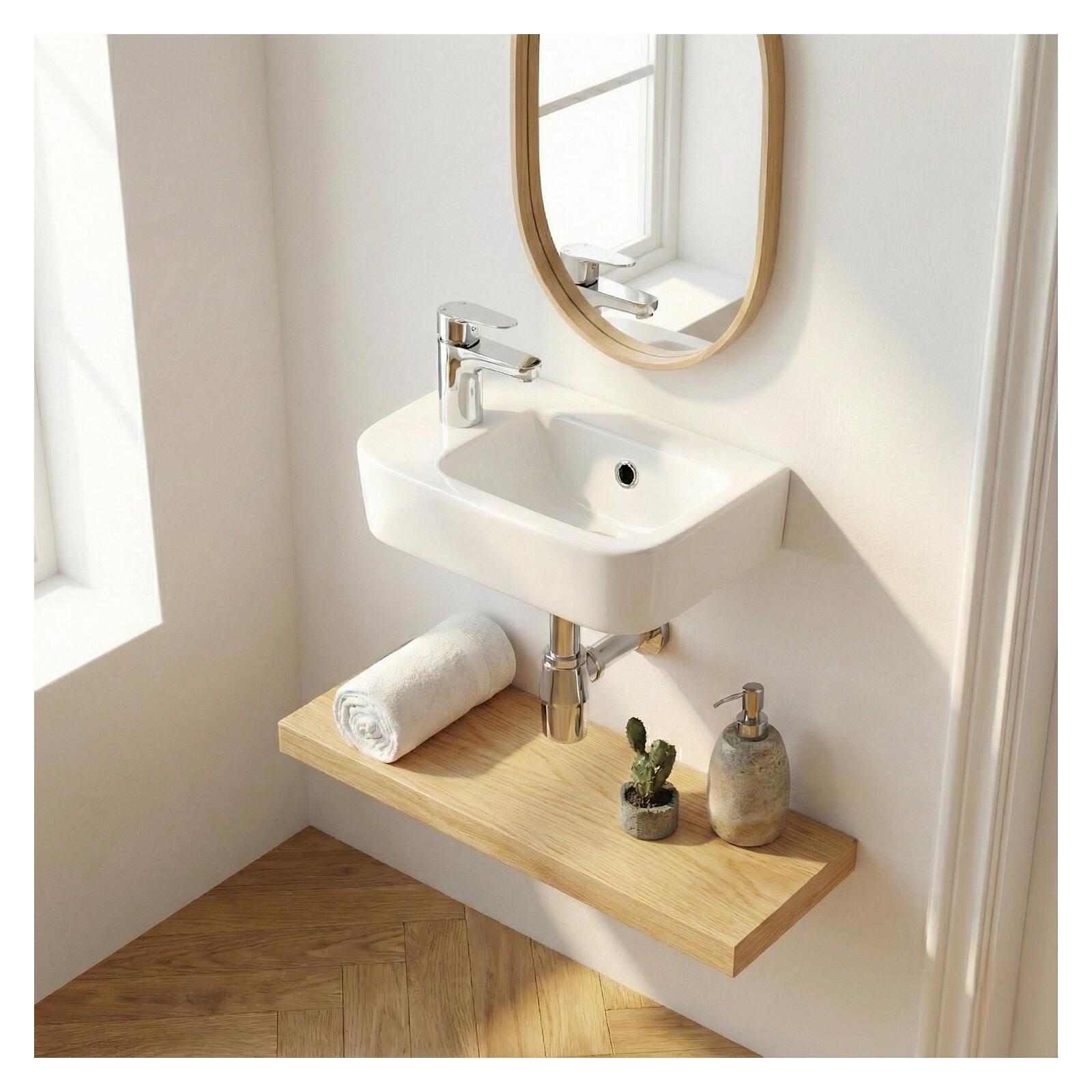 Vasque à poser ou à suspendre rectangle en céramique 43x26,5cm