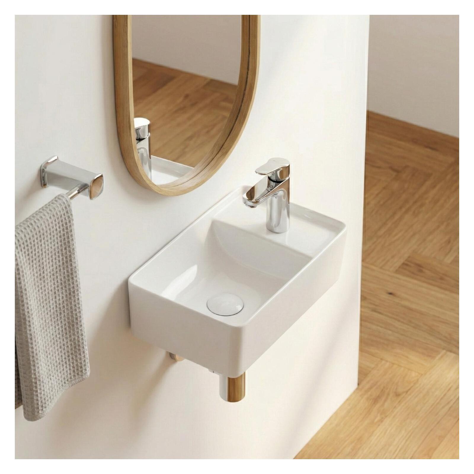 Vasque à poser ou à suspendre rectangle en céramique 43x26,5cm