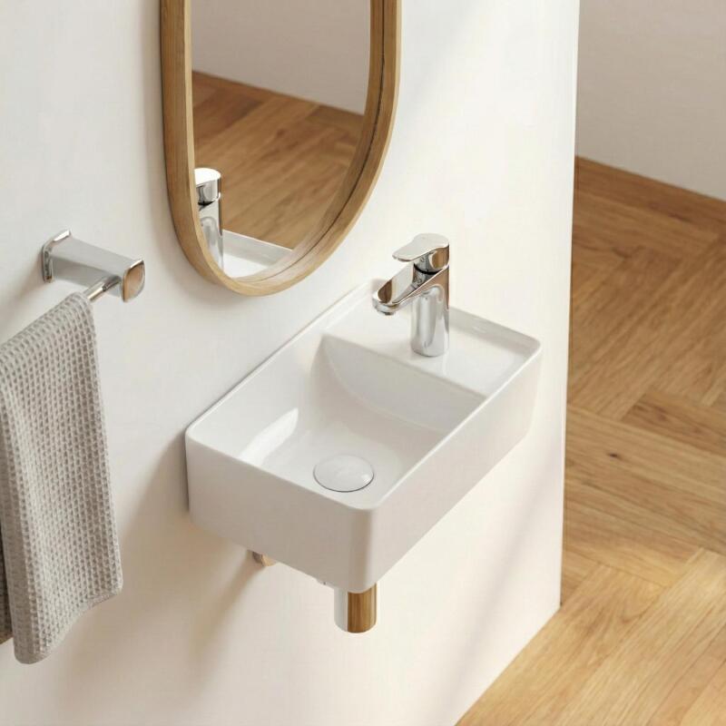 Vasque à poser ou à suspendre rectangle en céramique 43x26,5cm