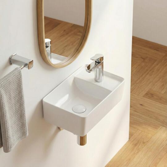 Vasque à poser ou à suspendre rectangle en céramique 43x26,5cm