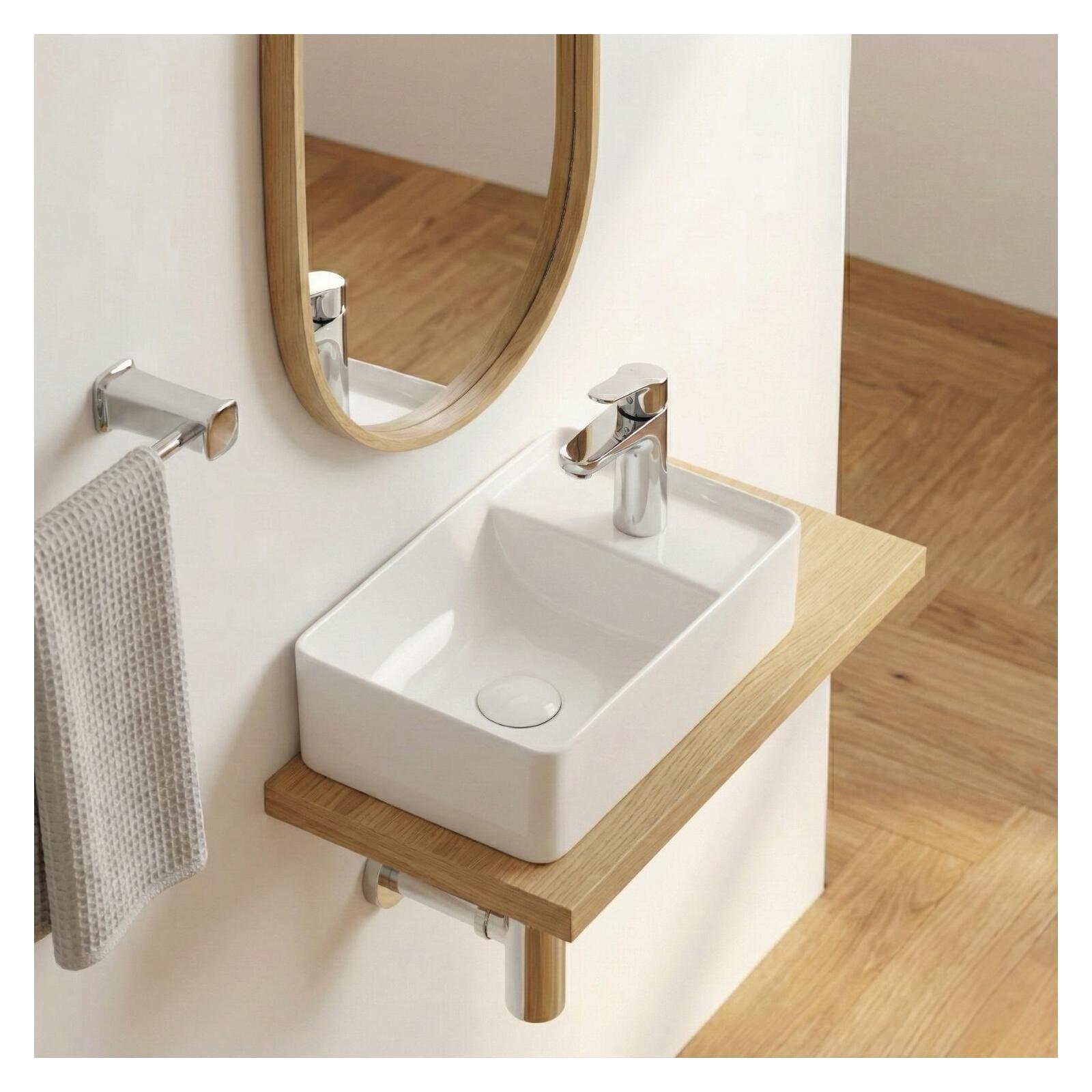 Vasque à poser ou à suspendre rectangle en céramique 43x26,5cm