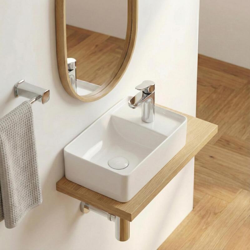 Vasque à poser ou à suspendre rectangle en céramique 43x26,5cm