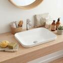 Vasque à encastrer rectangle en céramique blanche 53x37cm