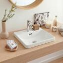 Vasque semi encastrée carrée en céramique blanche 37cm