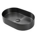 Vasque à poser ovale gunmetal en inox 55x35 cm