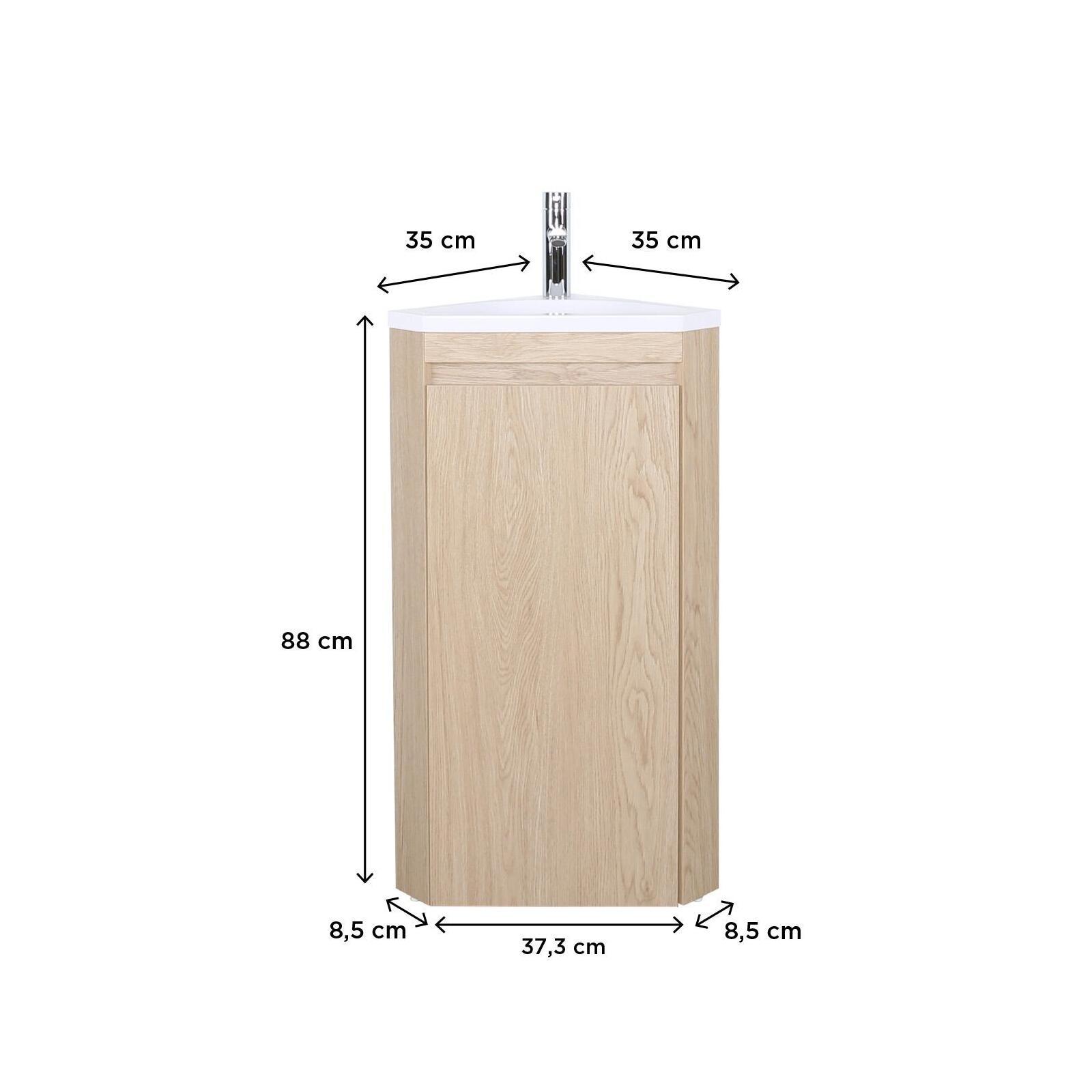 Meuble lave-mains d'angle sur pieds avec robinet noir