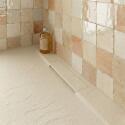 Receveur de douche en résine aspect pierre extra-plat sable - Bonde incluse