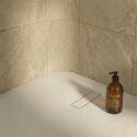 Receveur de douche en résine aspect pierre extra-plat blanc - Bonde incluse