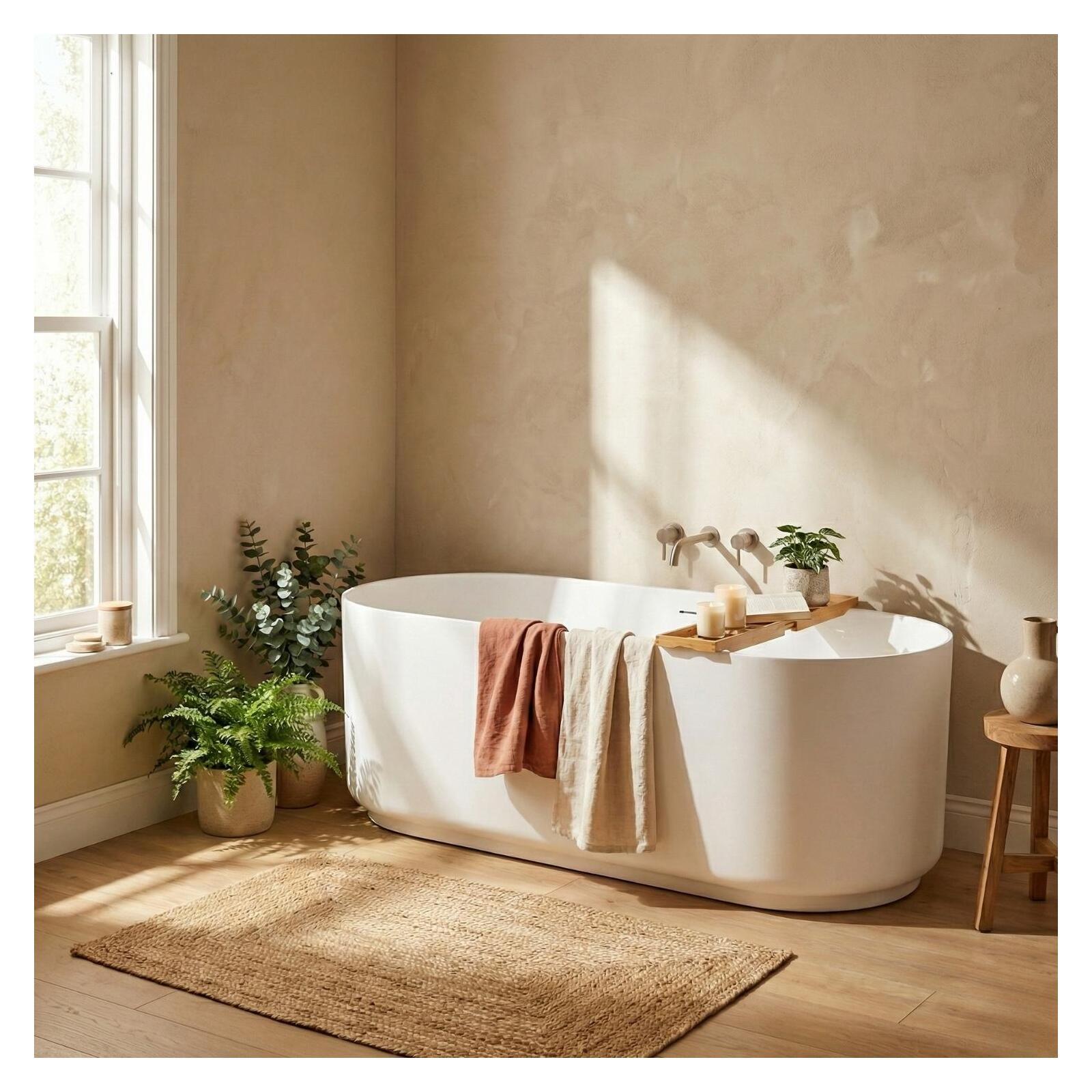 Baignoire îlot blanche 170cm en acrylique Lucite® - Livrée complète