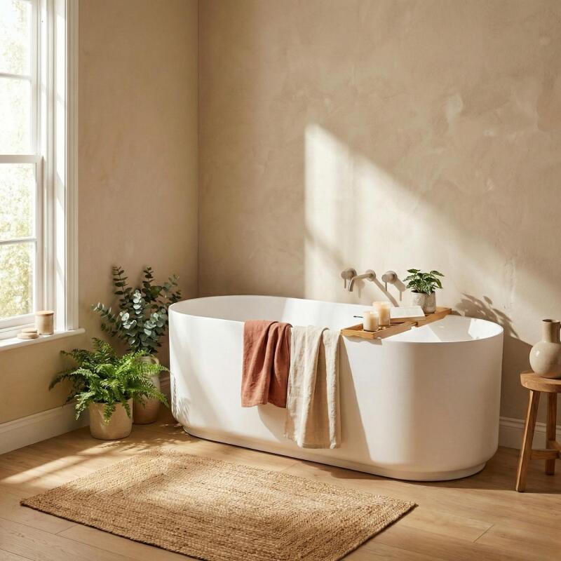 Baignoire îlot blanche 170cm en acrylique Lucite® - Livrée complète