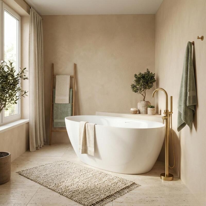 Baignoire îlot blanche 170cm en acrylique Lucite® - Livrée complète