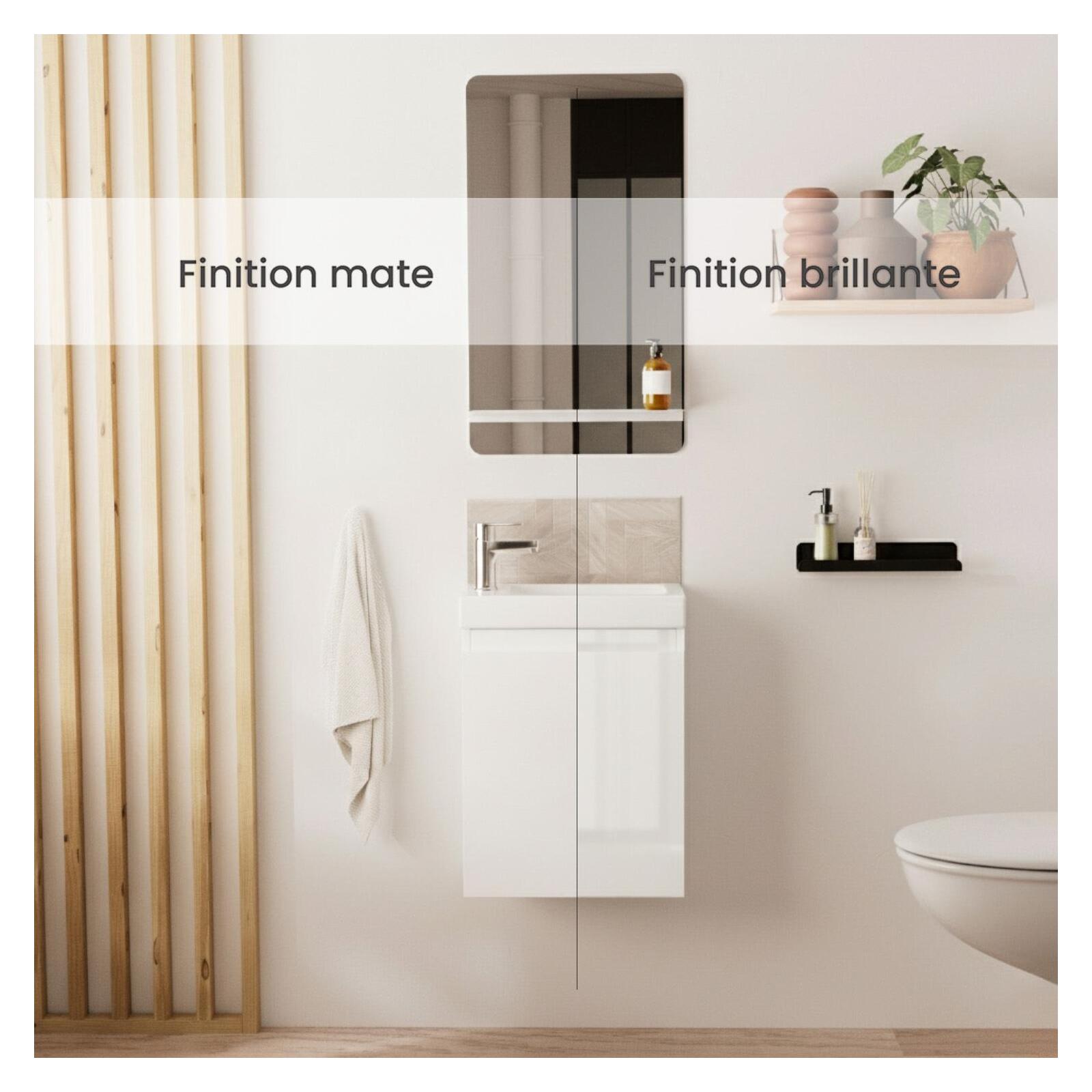 Ensemble lave-mains suspendu avec robinet noir