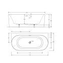 Baignoire murale blanche 170cm en acrylique Lucite® - Livrée complète