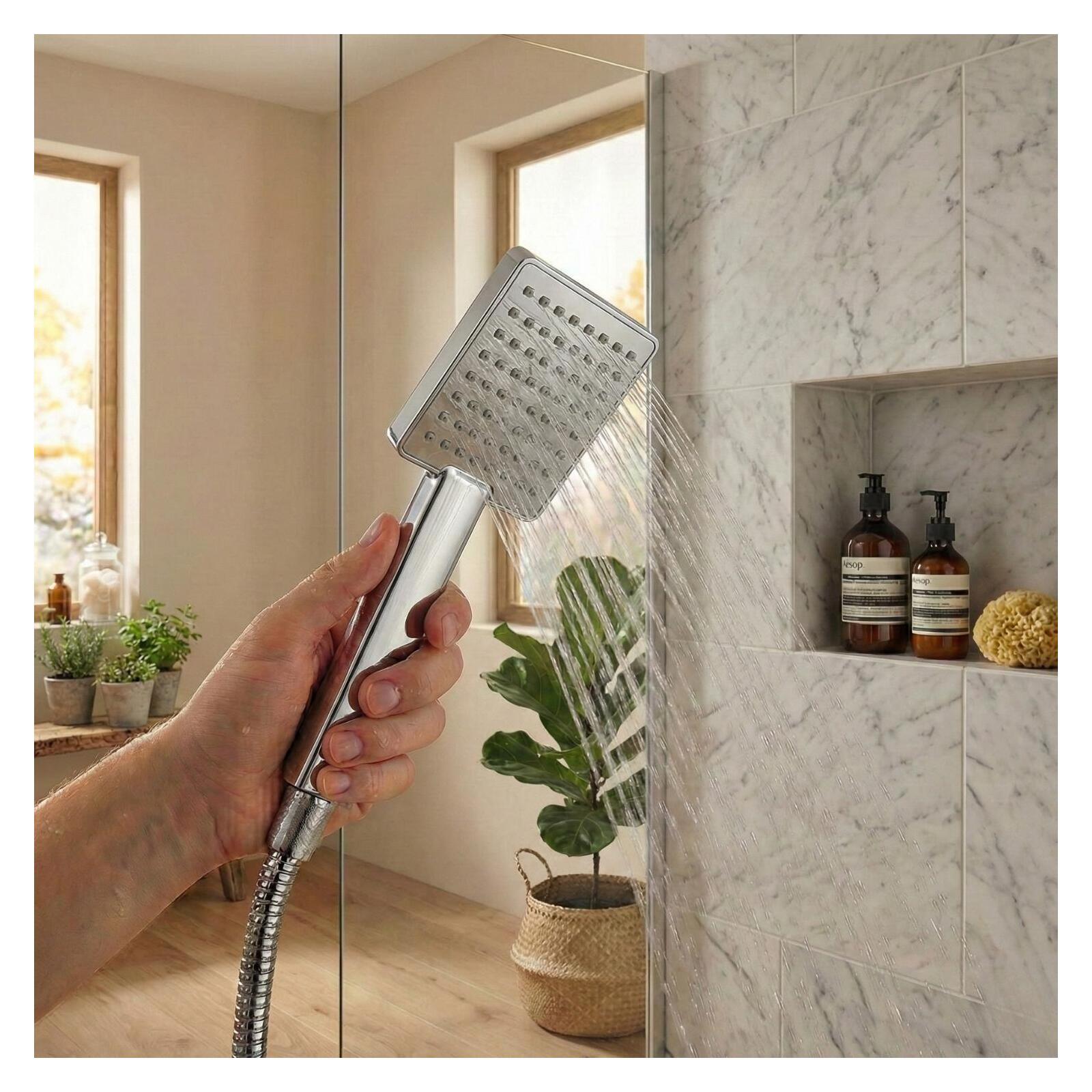 Douchette tête carrée en ABS chromé 1 jet