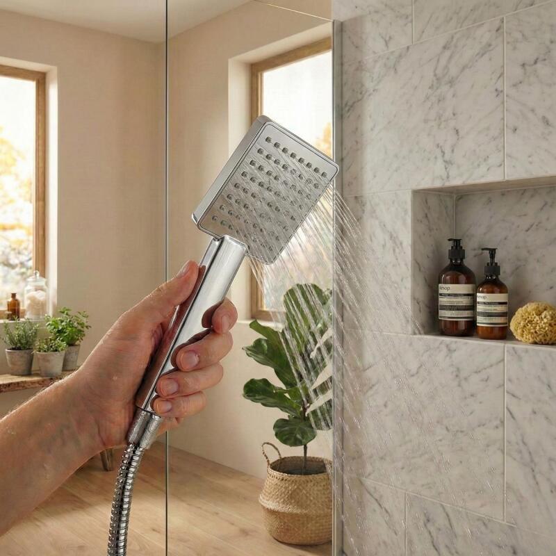 Douchette tête carrée en ABS chromé 1 jet