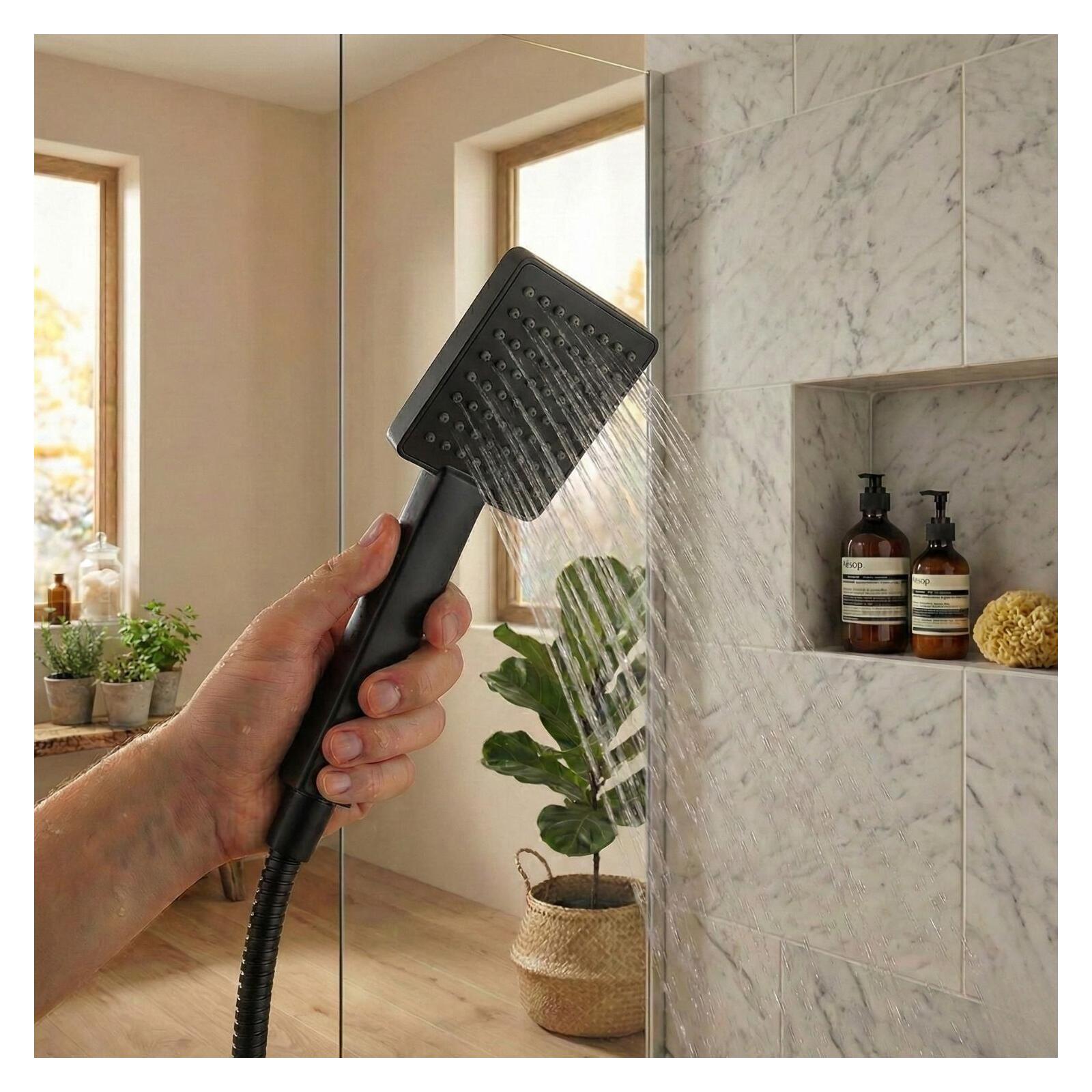 Douchette tête carrée en ABS chromé 1 jet