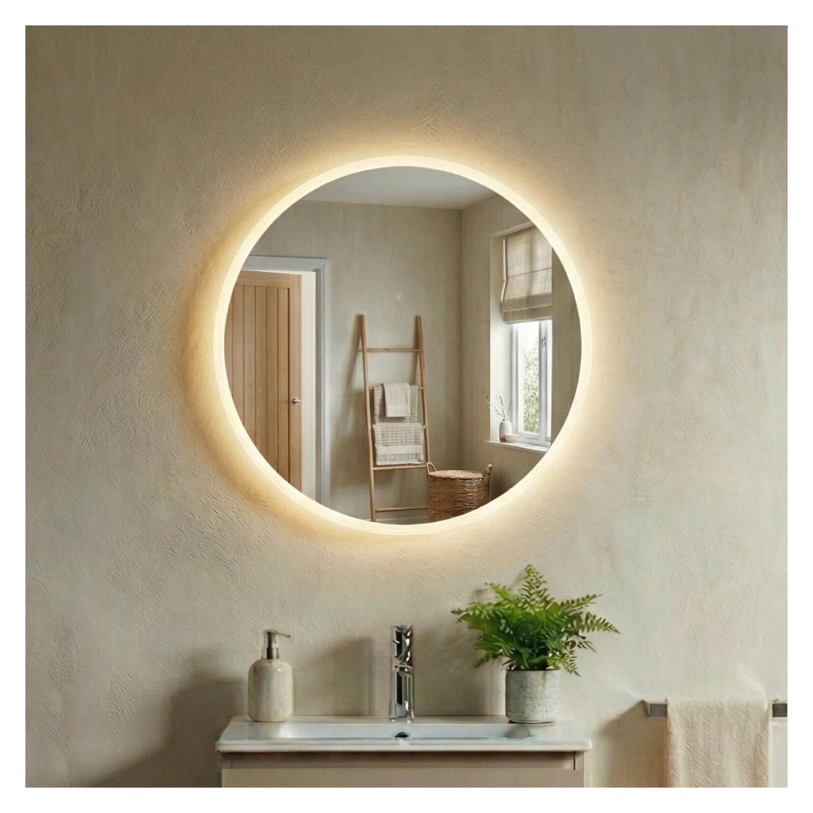 Miroir LED rond D60/120cm avec cadre rétro-éclairé