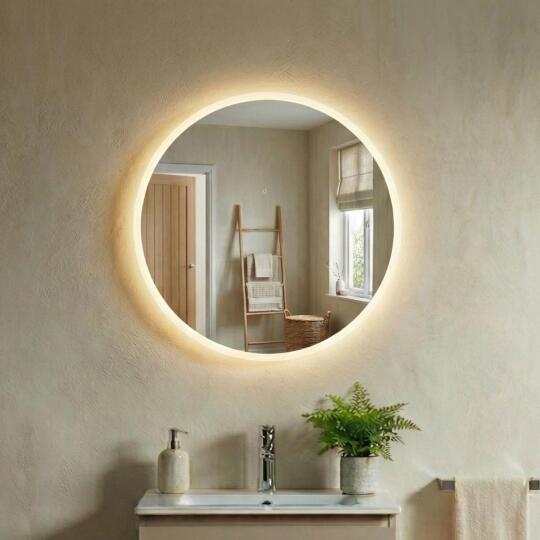 Miroir LED rond D60/120cm avec cadre rétro-éclairé