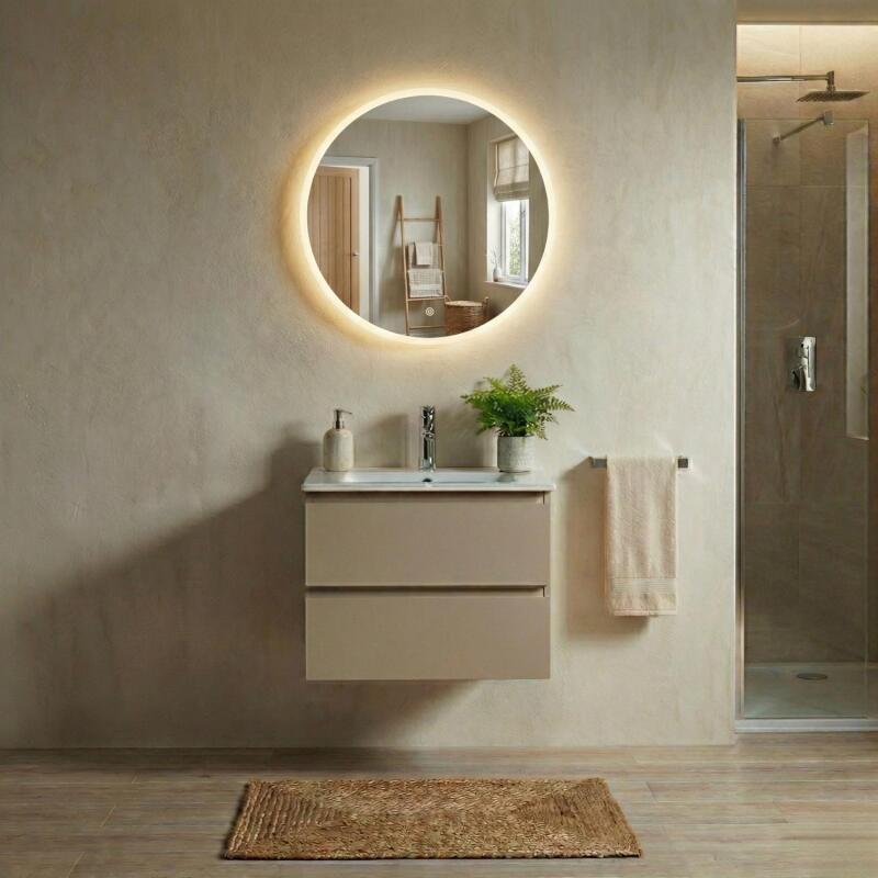 Miroir LED rond D60/120cm avec cadre rétro-éclairé