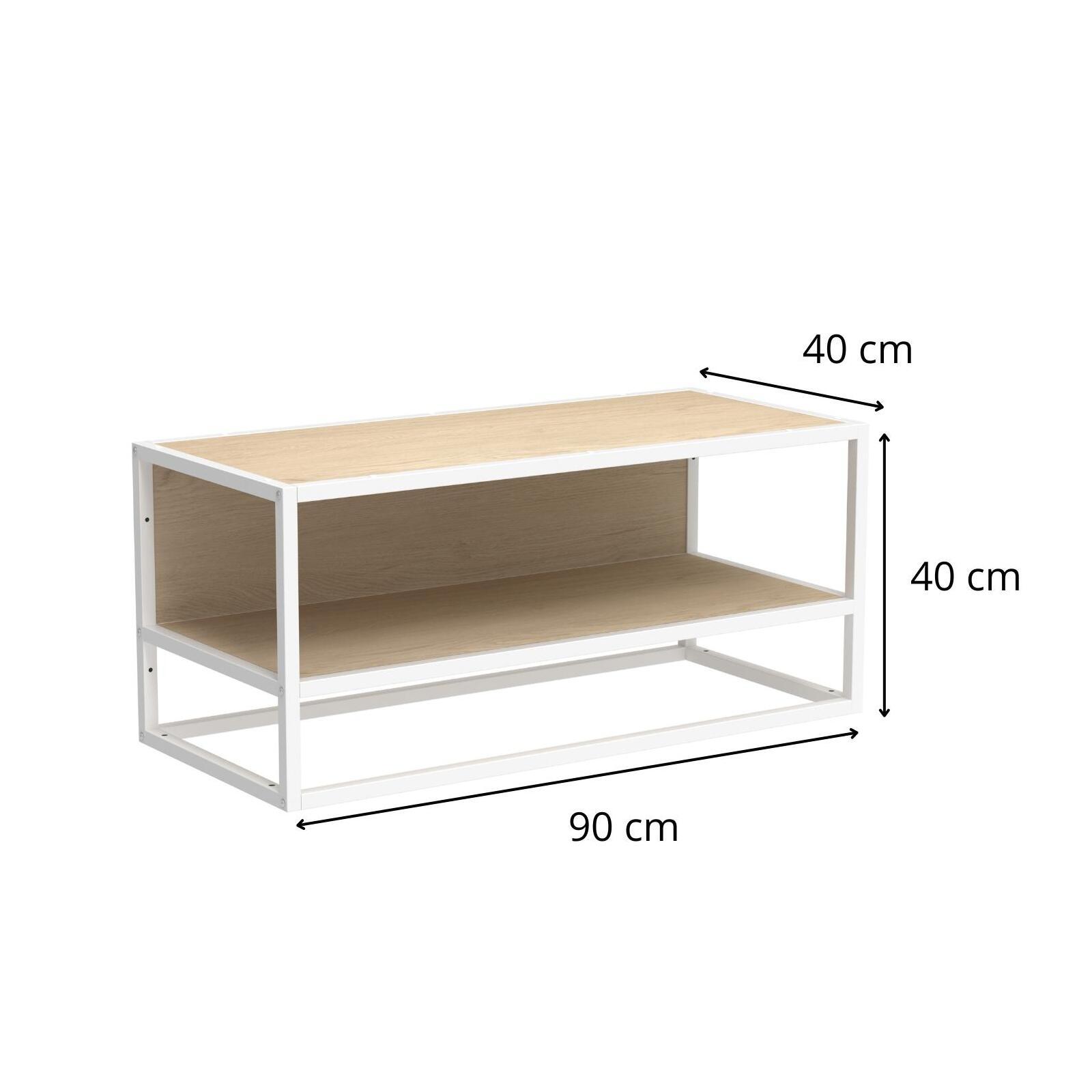 Lot de 2 étagères penderies murales bois et métal blanc