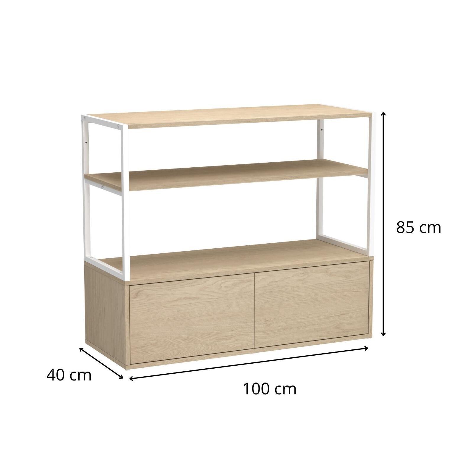 Portant vêtements sous combles penderie et tiroirs 100x85cm