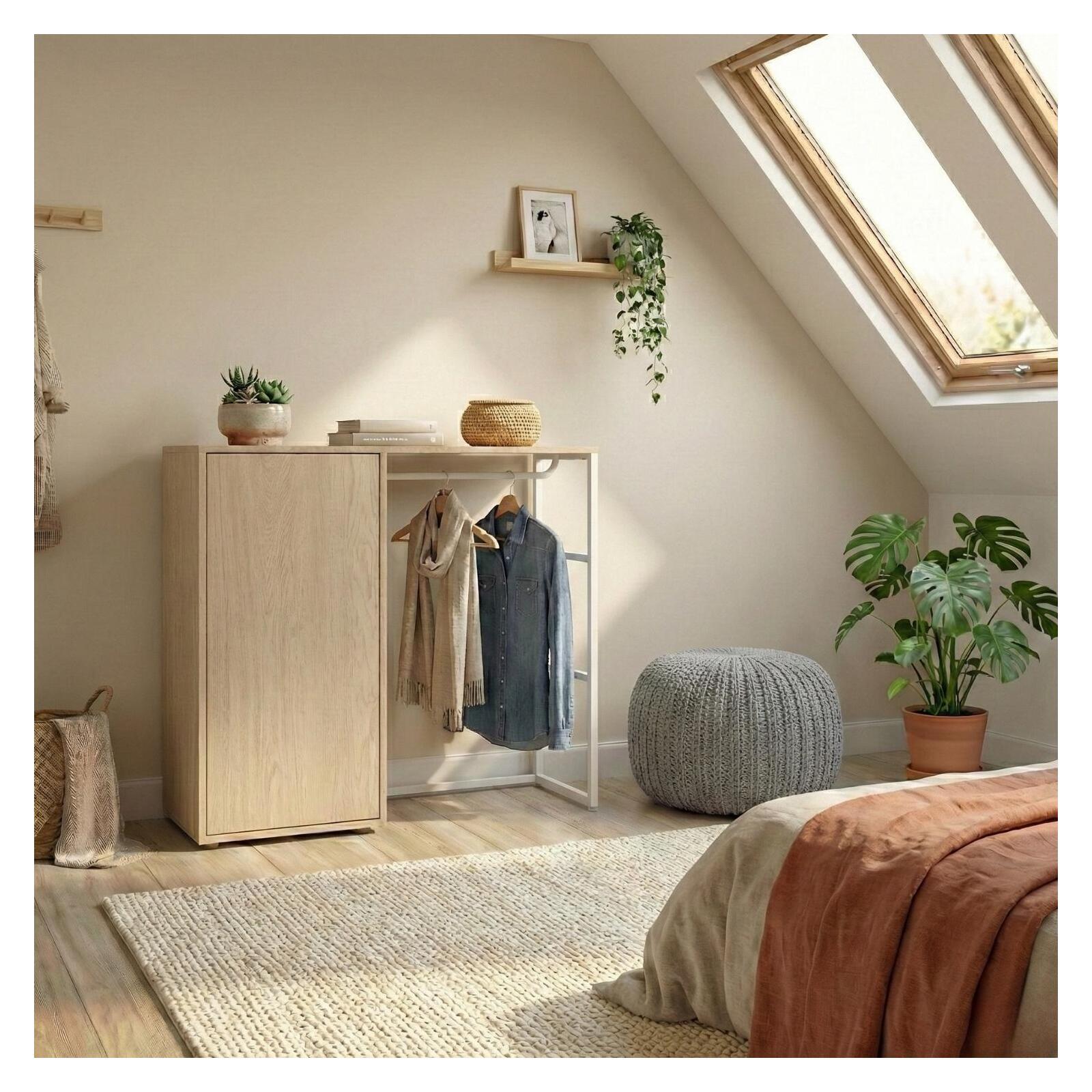 Portant vêtements sous combles penderie et caisson 100x85cm