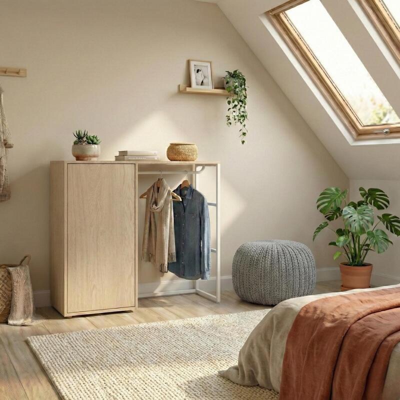 Portant vêtements sous combles penderie et caisson 100x85cm