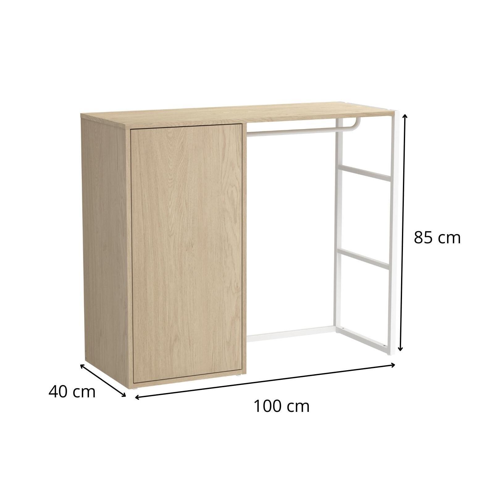 Portant vêtements sous combles penderie et caisson 100x85cm