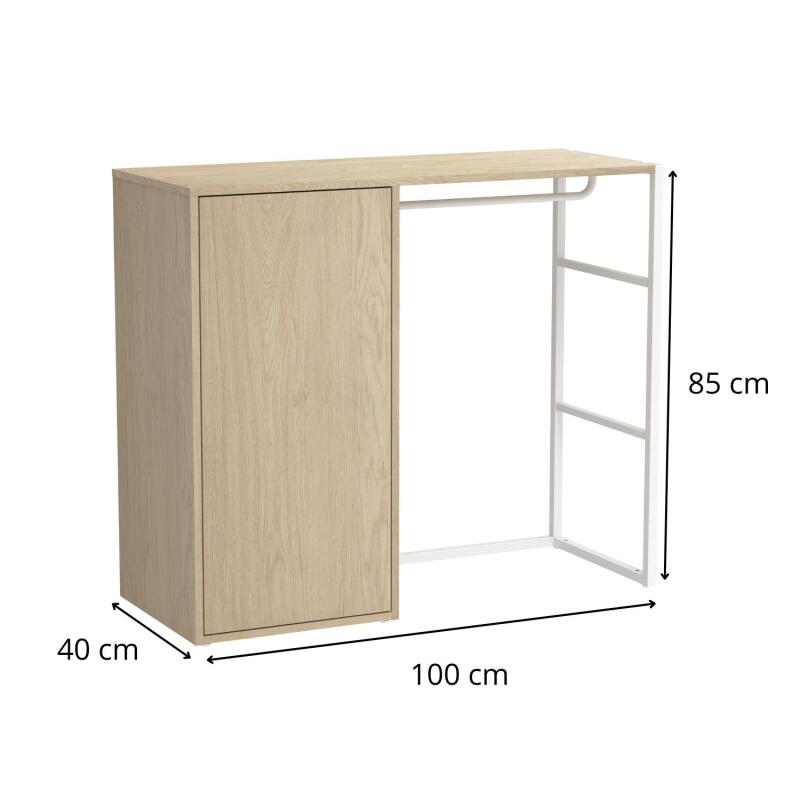 Portant vêtements sous combles penderie et caisson 100x85cm