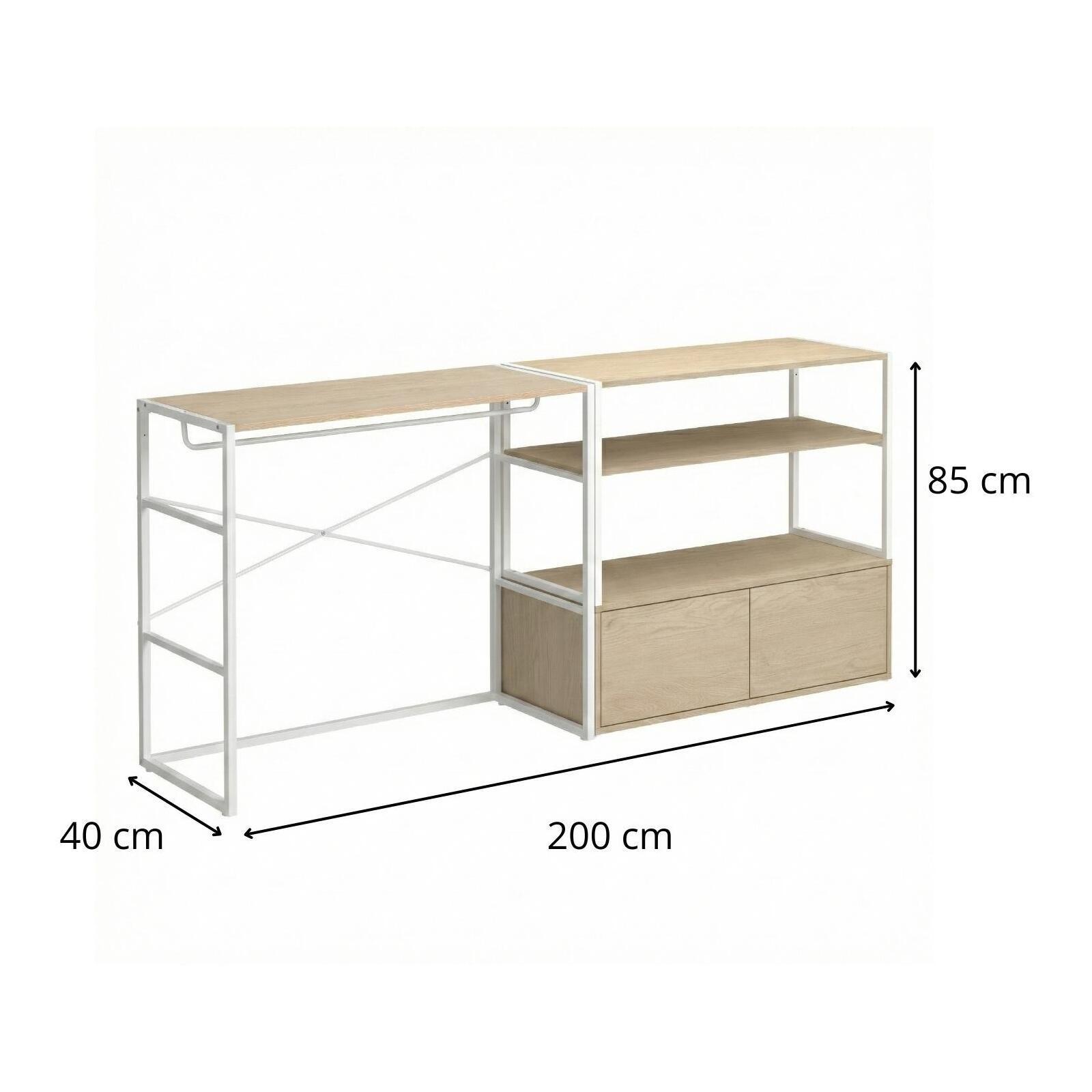 Lot de 2 portants vêtement sous combles modulables 200x85cm