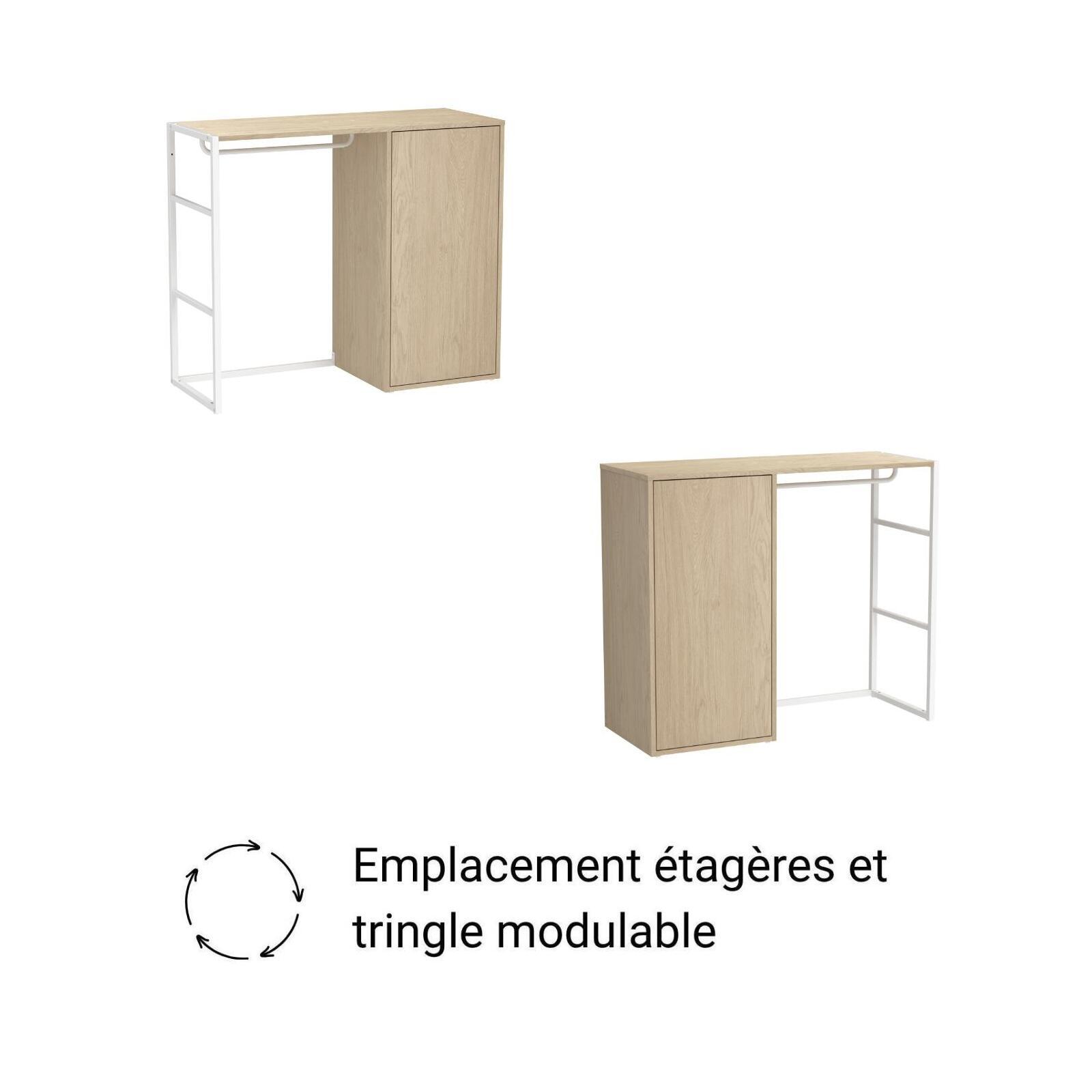 Lot de 2 portants vêtements sous combles modulables 200x85cm