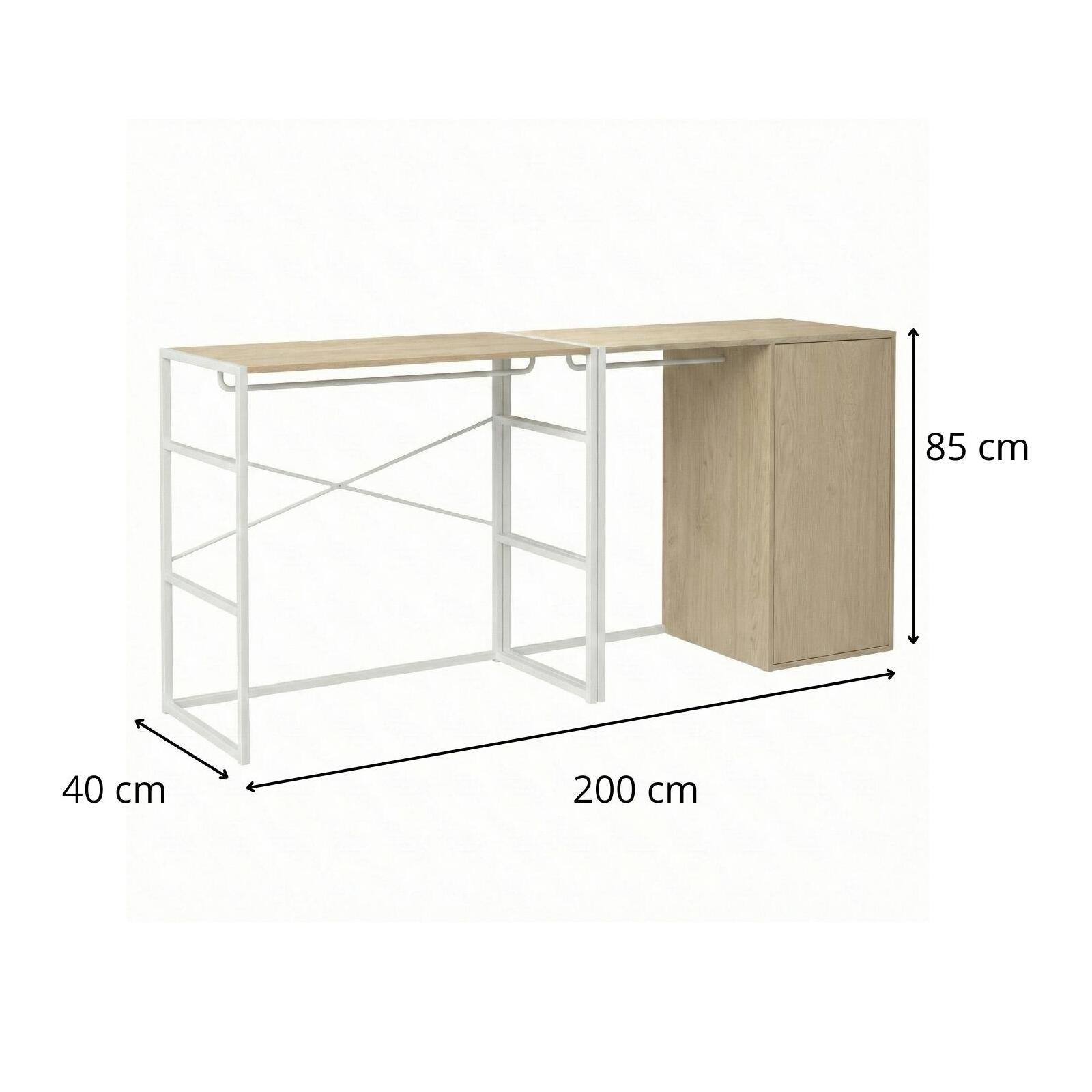 Lot de 2 portants vêtements sous combles modulables 200x85cm