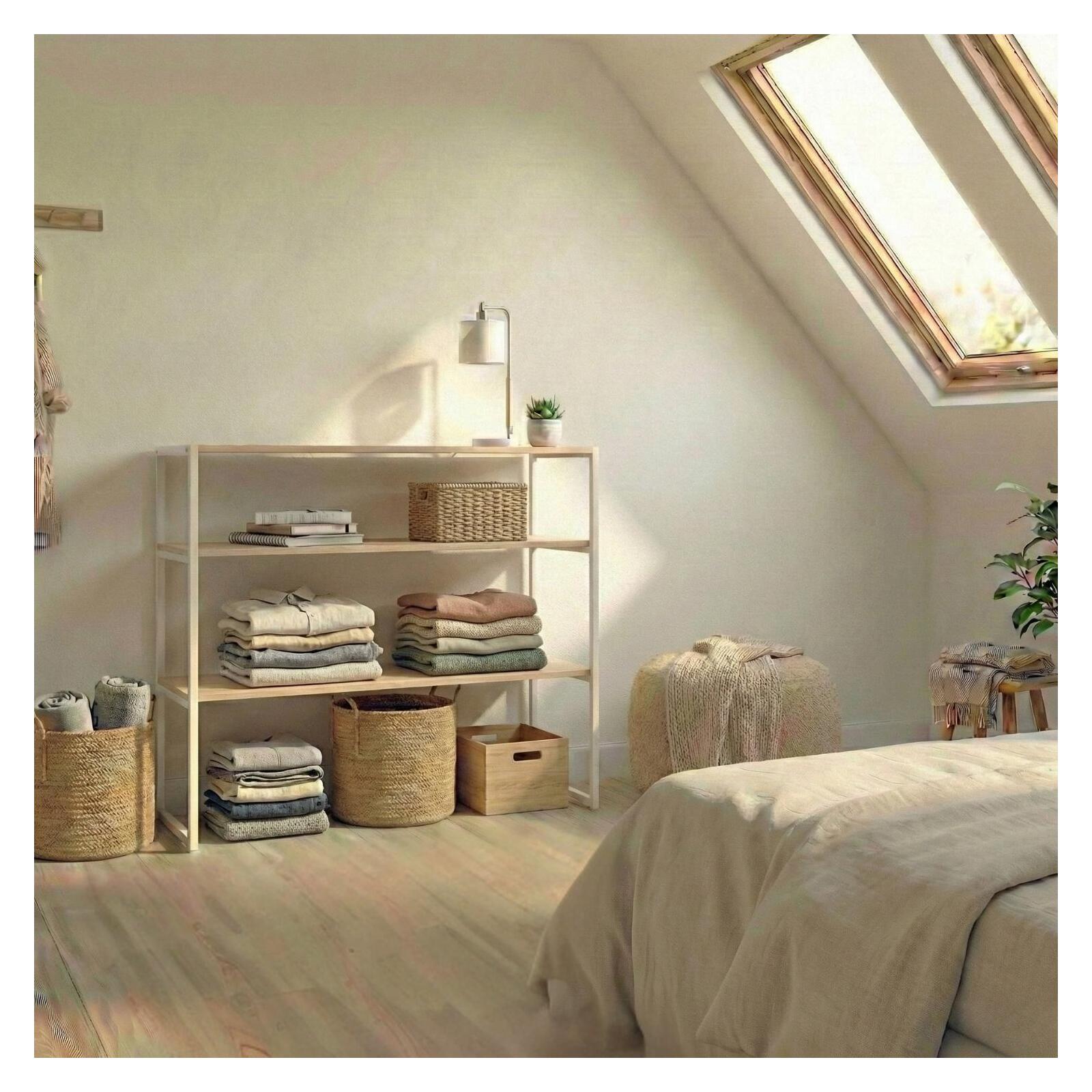 Portant vêtements sous combles étagères 100x85cm