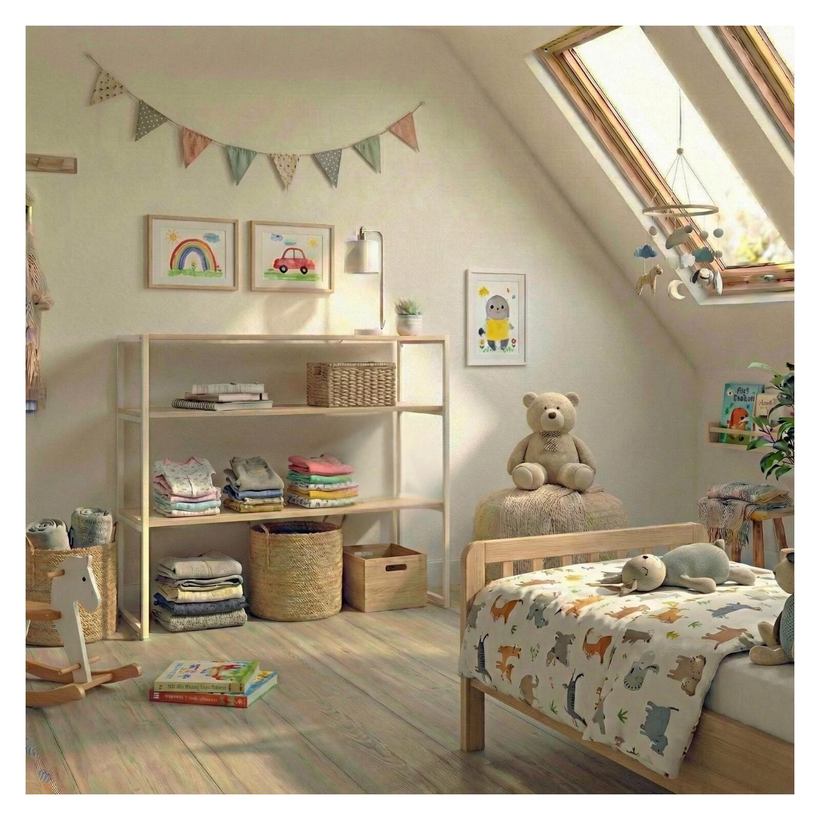 Portant vêtements sous combles étagères 100x85cm