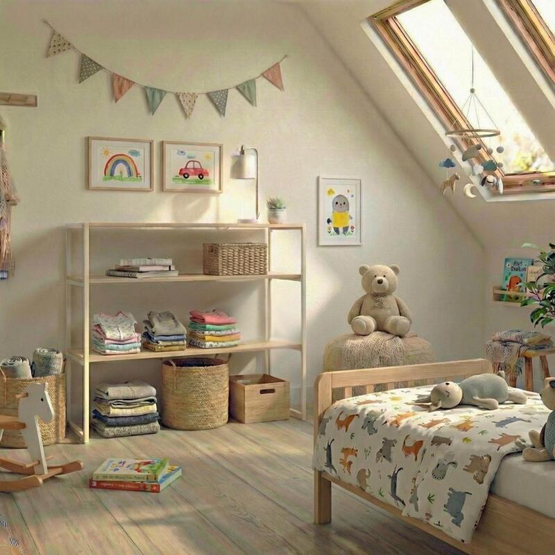 Portant vêtements sous combles étagères 100x85cm