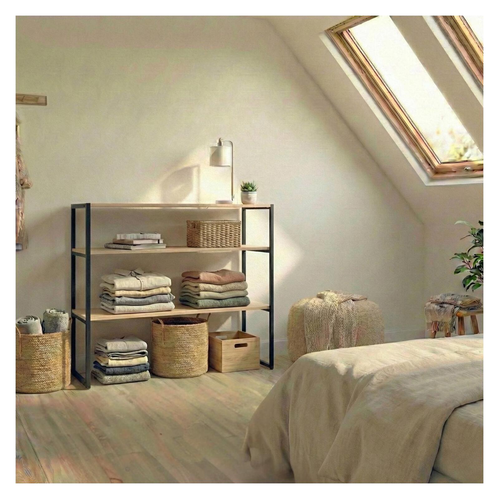 Portant vêtements sous combles étagères 100x85cm