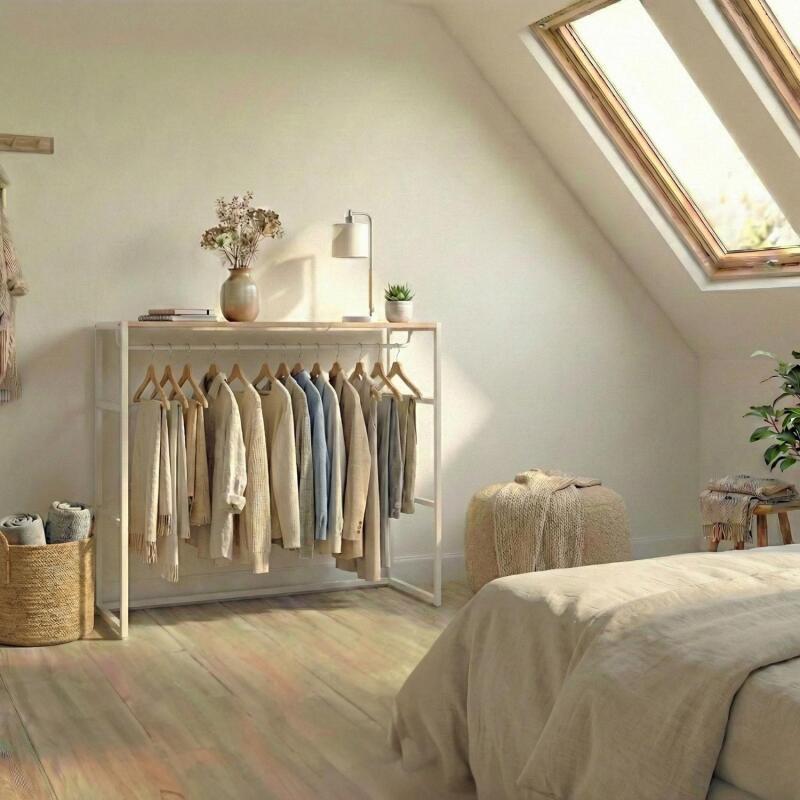 Portant vêtements sous combles penderie 100x85cm
