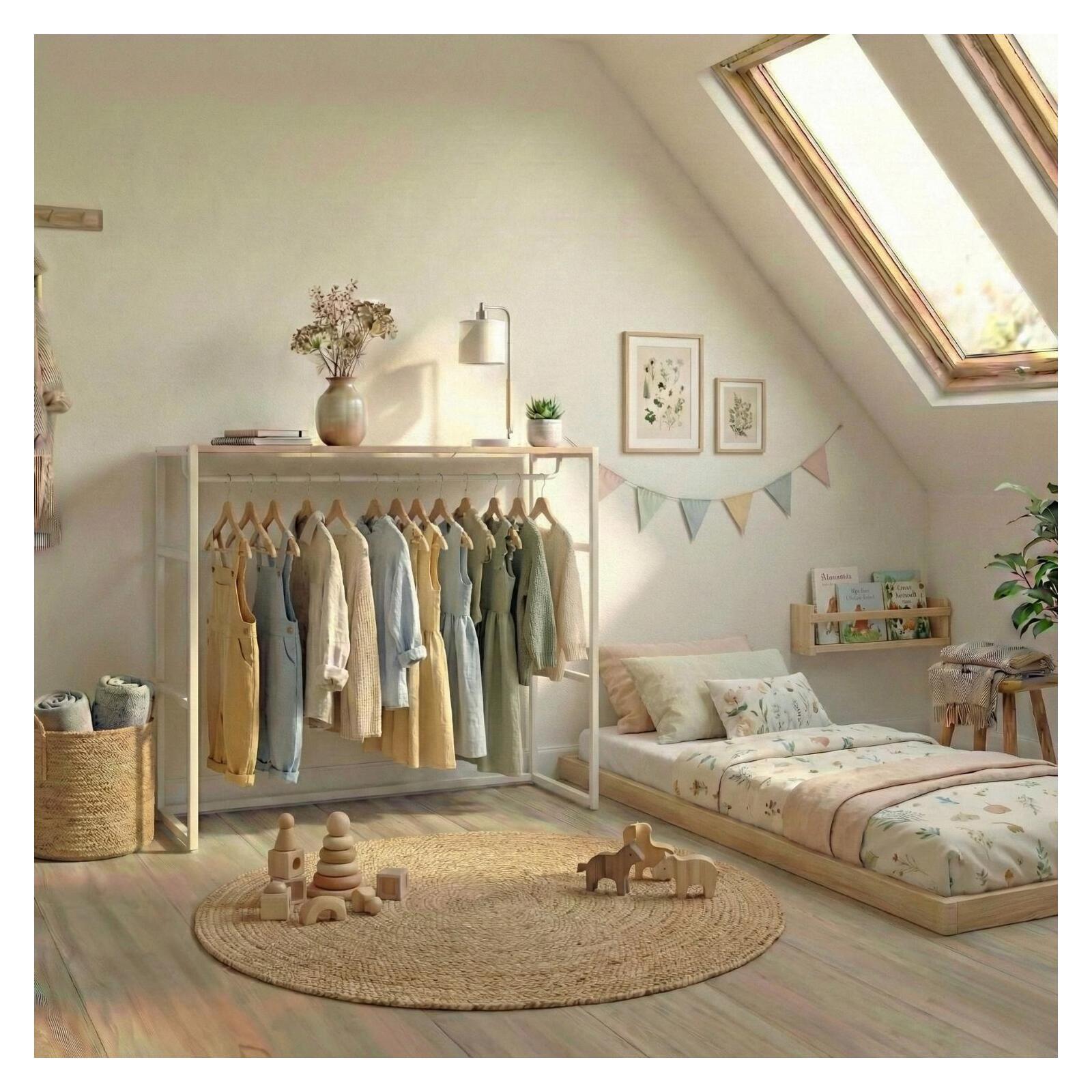 Portant vêtements sous combles penderie 100x85cm