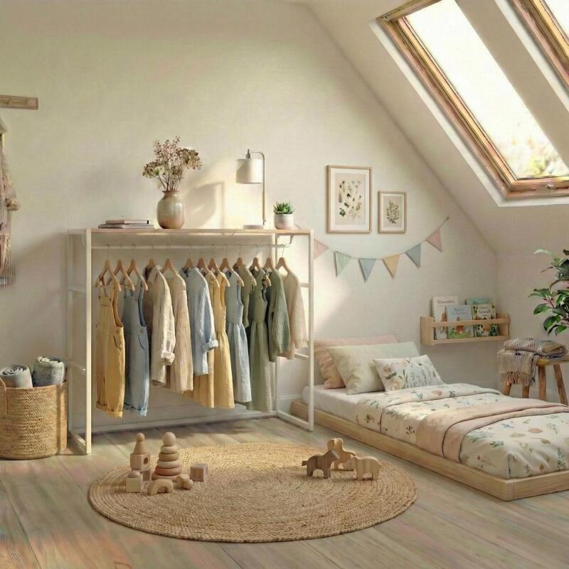 Portant vêtements sous combles penderie 100x85cm