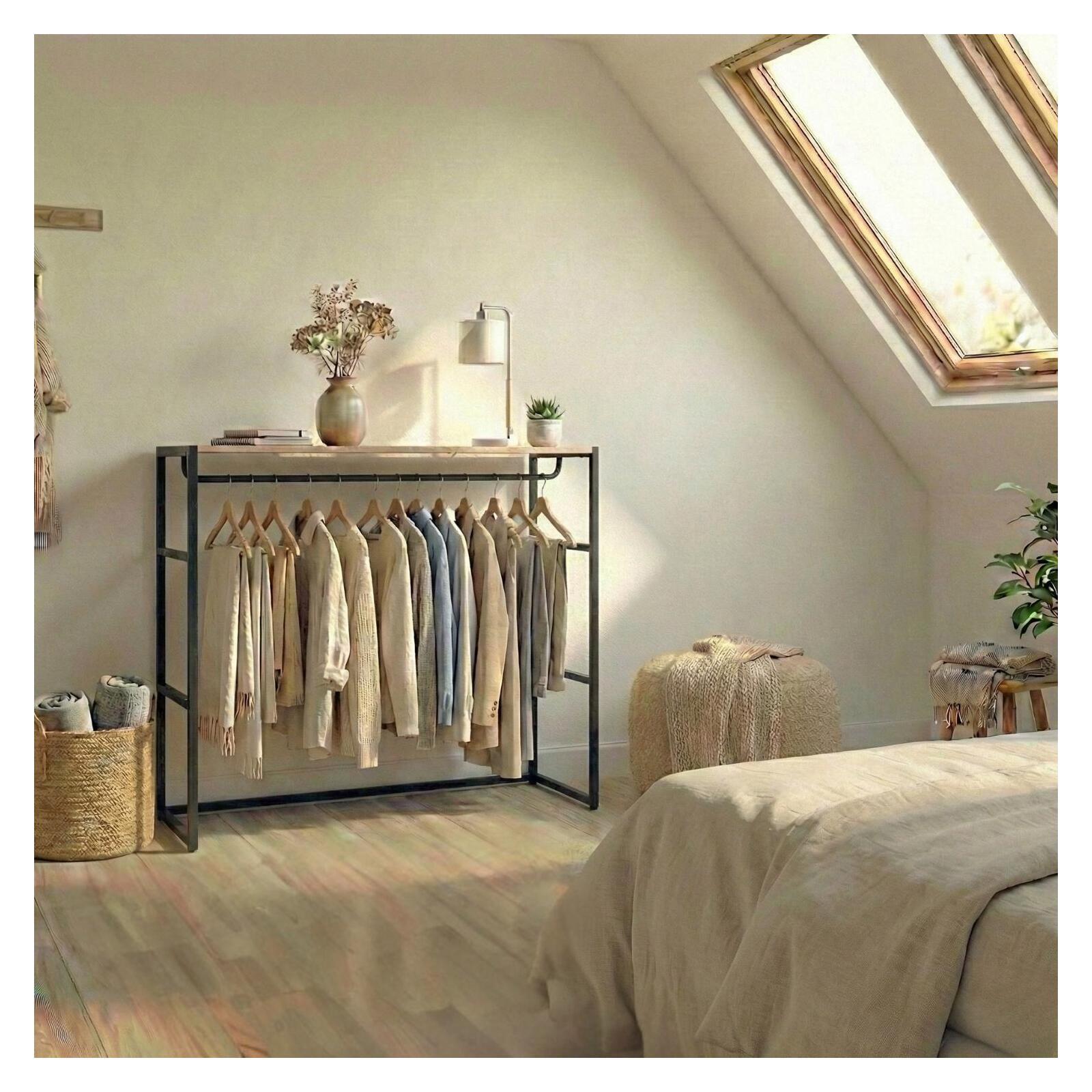 Portant vêtements sous combles penderie 100x85cm