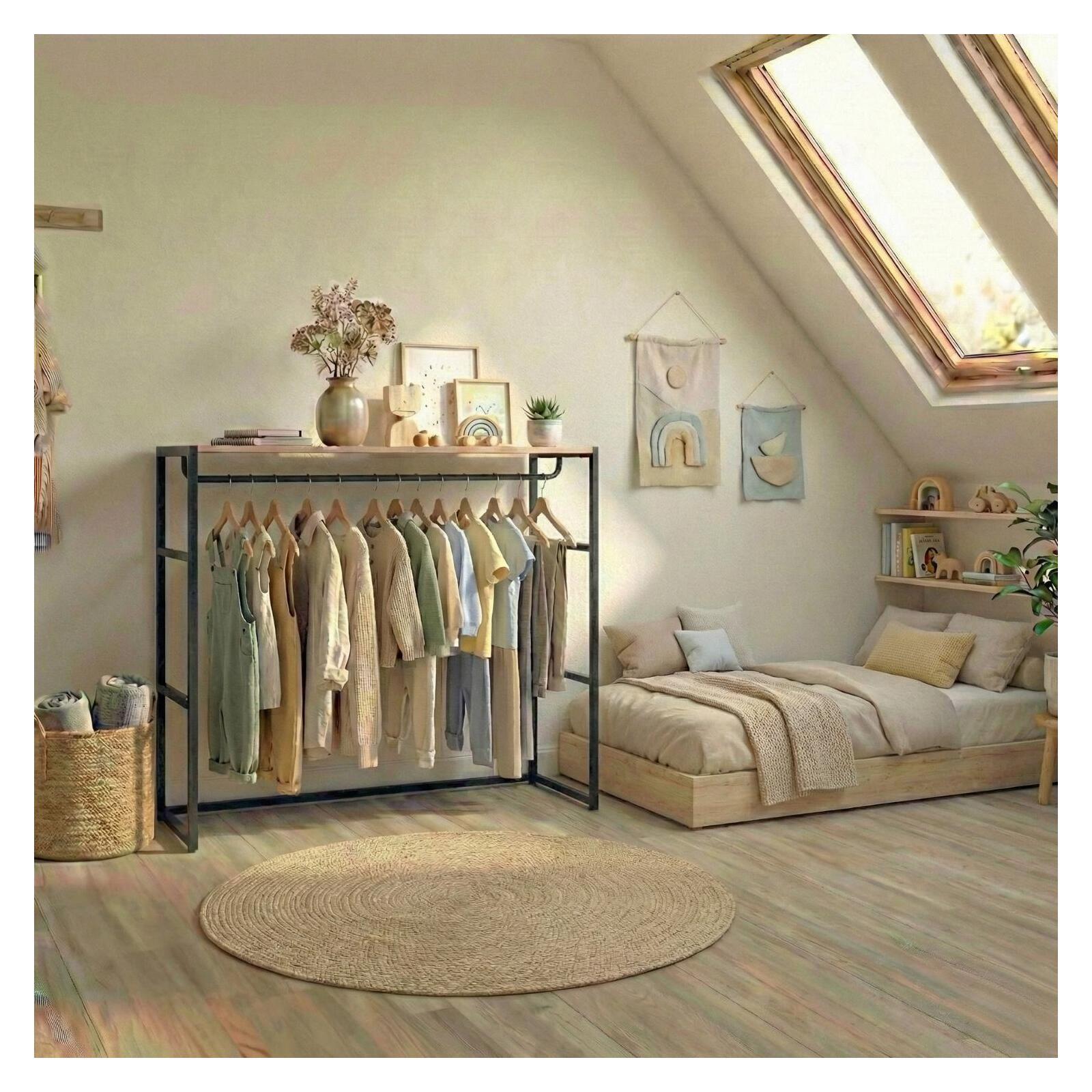 Portant vêtements sous combles penderie 100x85cm