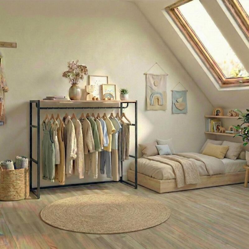 Portant vêtements sous combles penderie 100x85cm