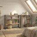 Lot de 2 portants vêtements sous combles modulables 200x85cm