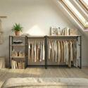 Lot de 2 portants vêtements sous combles modulables 200x85cm