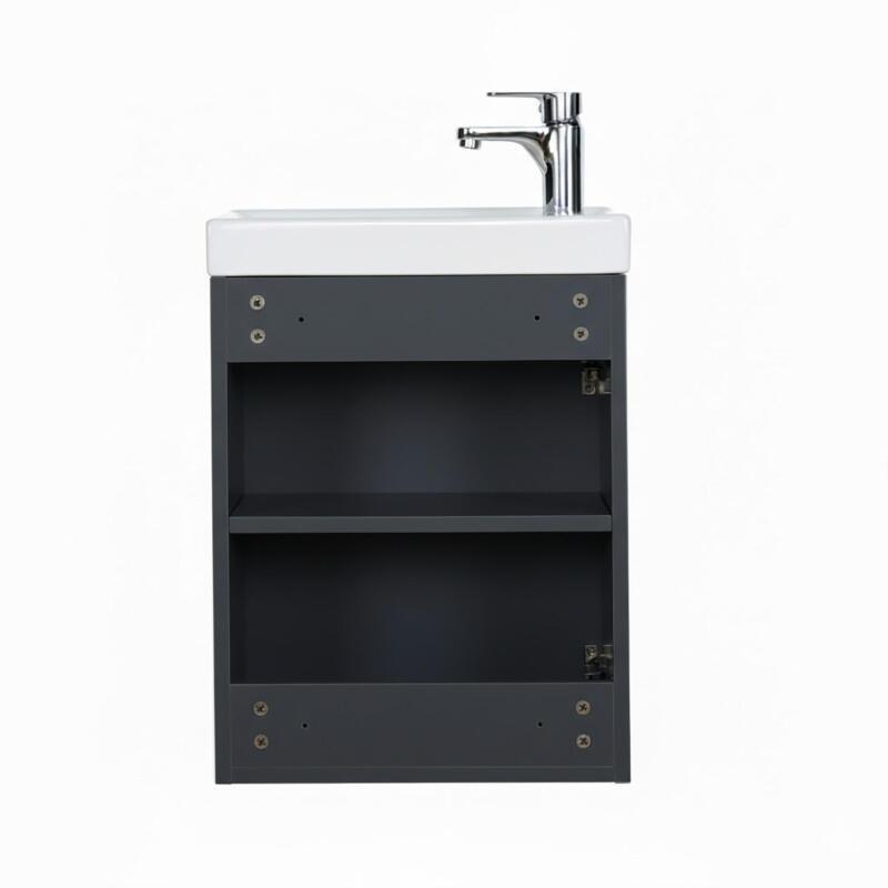 Ensemble lave-mains suspendu avec robinet chromé