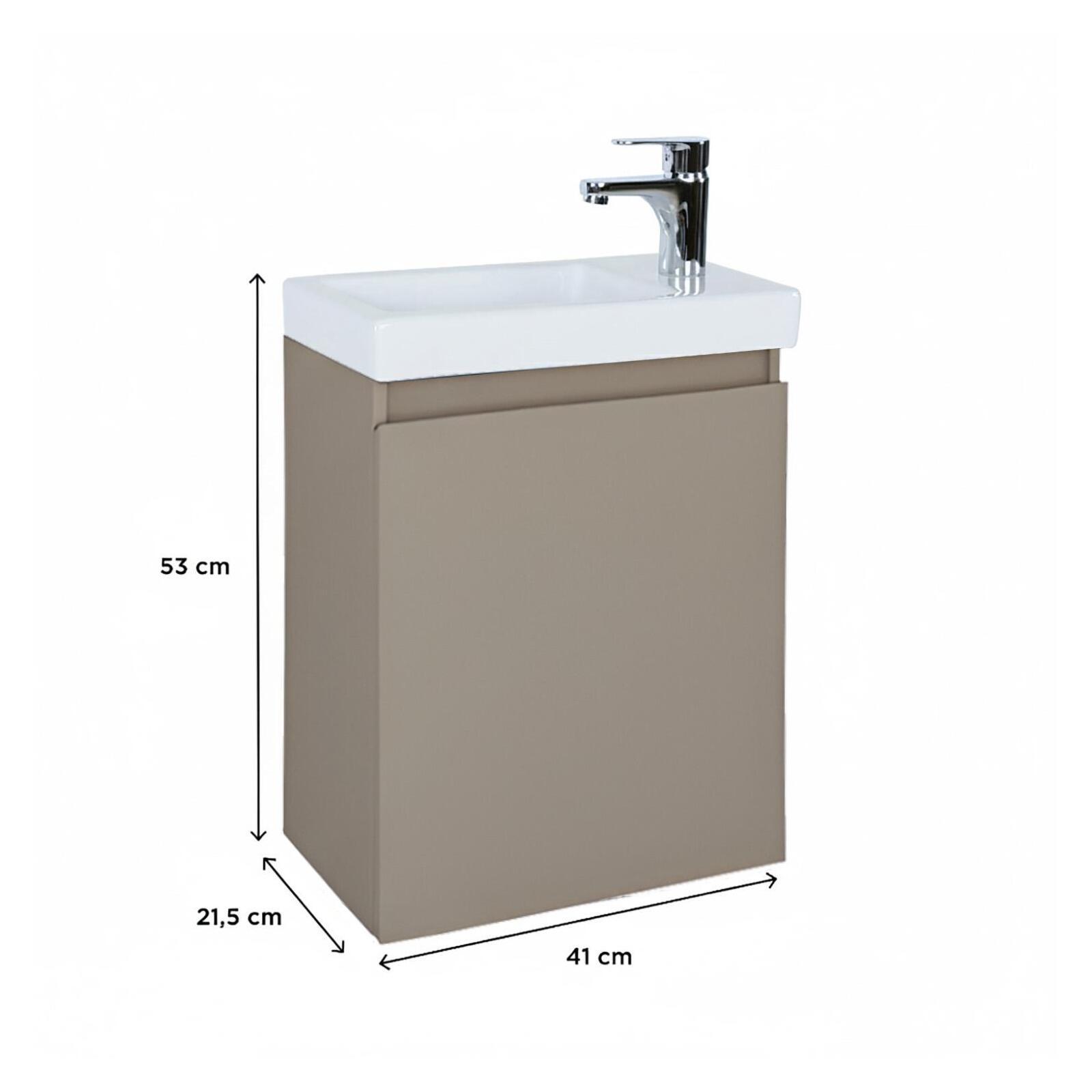 Ensemble lave-mains suspendu avec robinet chromé