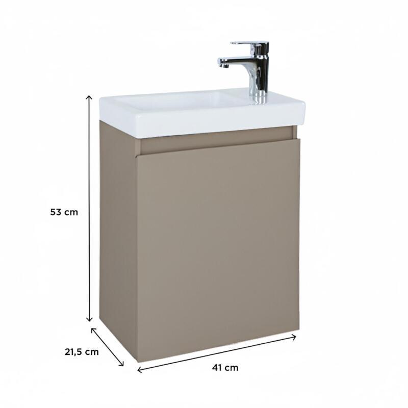 Ensemble lave-mains suspendu avec robinet noir