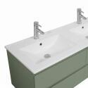 Meuble double vasque suspendu 120cm - avec plan vasque céramique