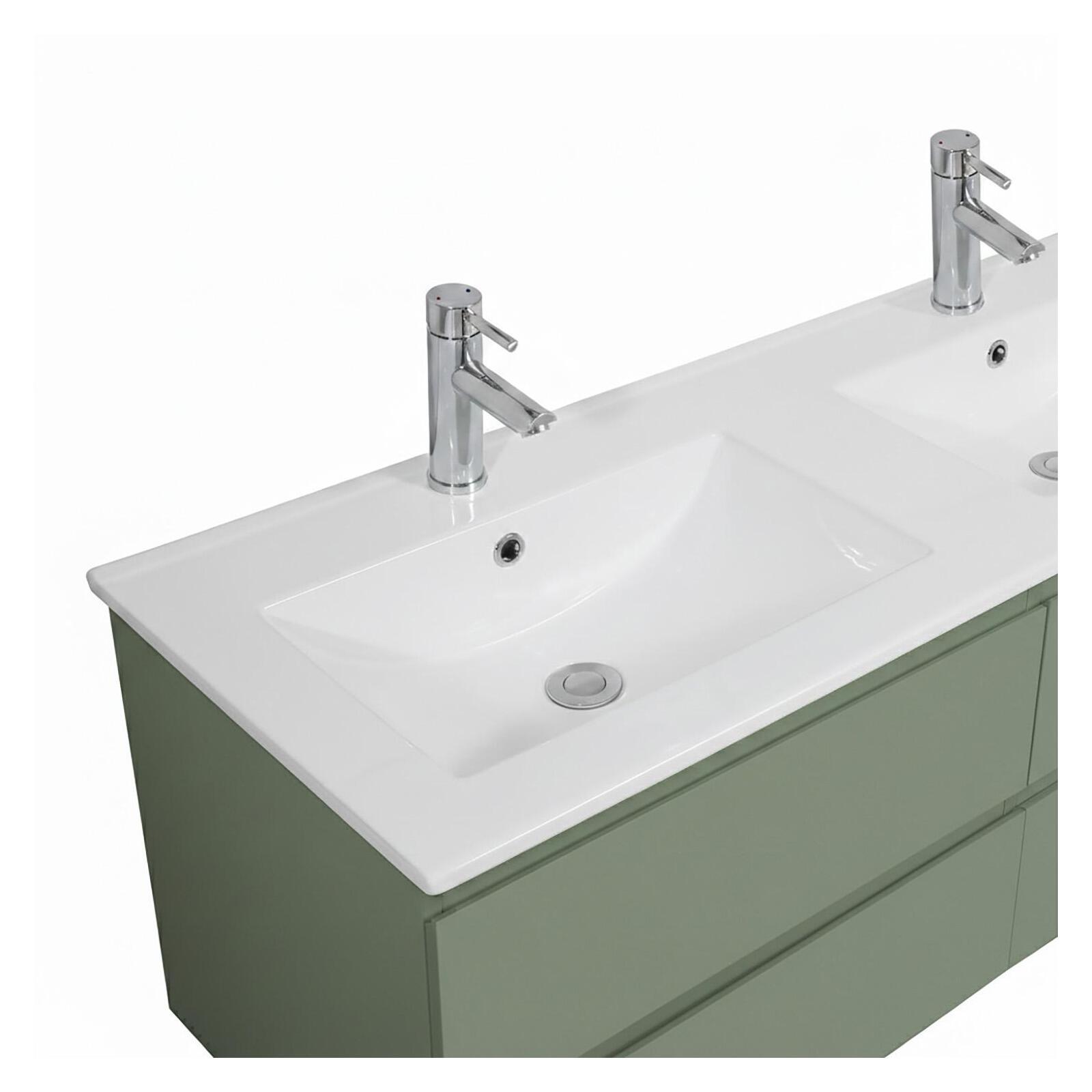 Meuble double vasque suspendu 120cm - avec plan vasque céramique